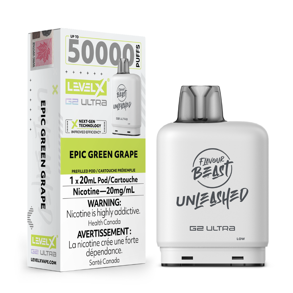 Flavour Beast 50K Level X G2 Ultra Unleashed Series Vape Pods - 20mL - 20mg