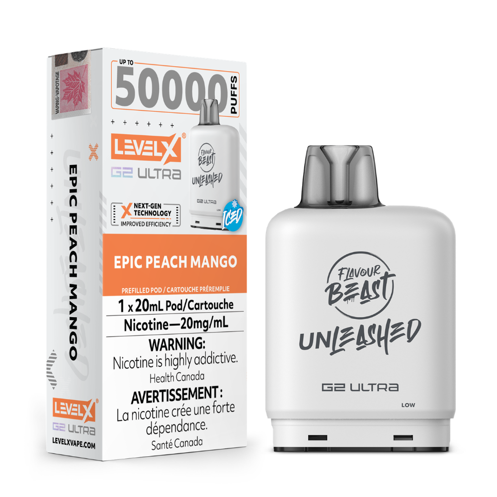 Flavour Beast 50K Level X G2 Ultra Unleashed Series Vape Pods - 20mL - 20mg