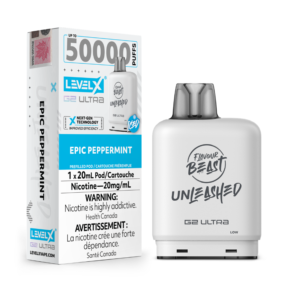 Flavour Beast 50K Level X G2 Ultra Unleashed Series Vape Pods - 20mL - 20mg