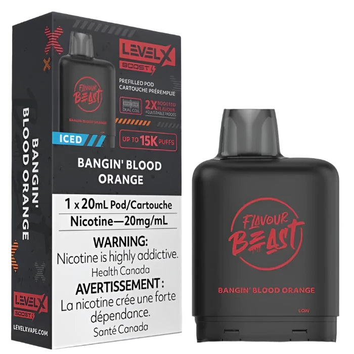 Flavour Beast Level X Iced Pod 20mL Bangin Blood Orange 25000 Puffs