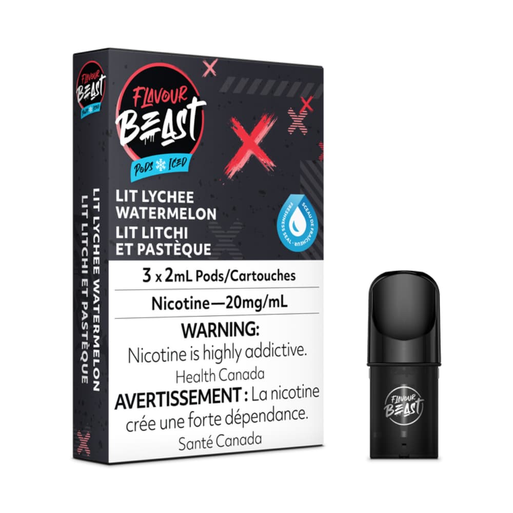 Flavour Beast Lit Lychee Watermelon Ice Pods 3 x 2ml 20mg