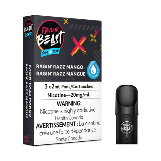 Flavour Beast Ragin' Razz Mango Pods Iced 3 x 2mL 20mg