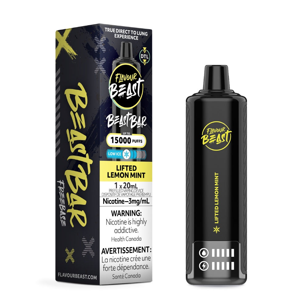 Flavour Beast Beast Bar Lifted Lemon Mint Low Ice 15000 Puffs 3mg