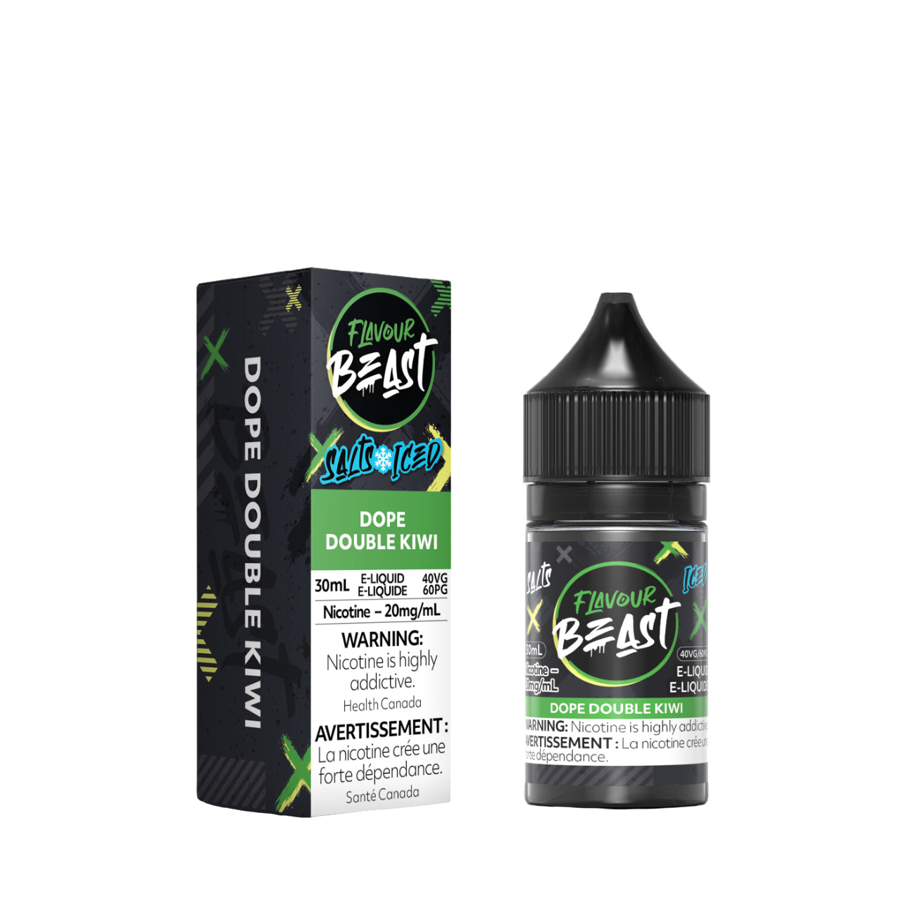 Flavour Beast Iced Salts Dope Double Kiwi Iced 30mL 20mg