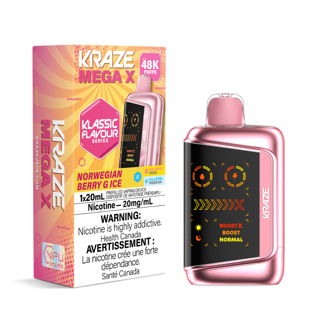Kraze Mega X 48K Klassic Flavours Series Disposable Vape - 20mL - 20mg