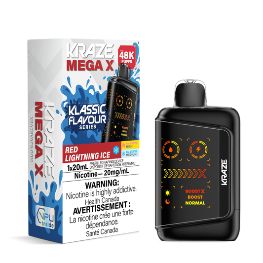 Kraze Mega X 48K Klassic Flavours Series Disposable Vape - 20mL - 20mg