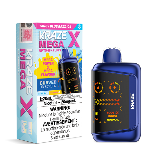 Kraze Mega X 48k Disposable Vape - Tangy Blue Razz Ice