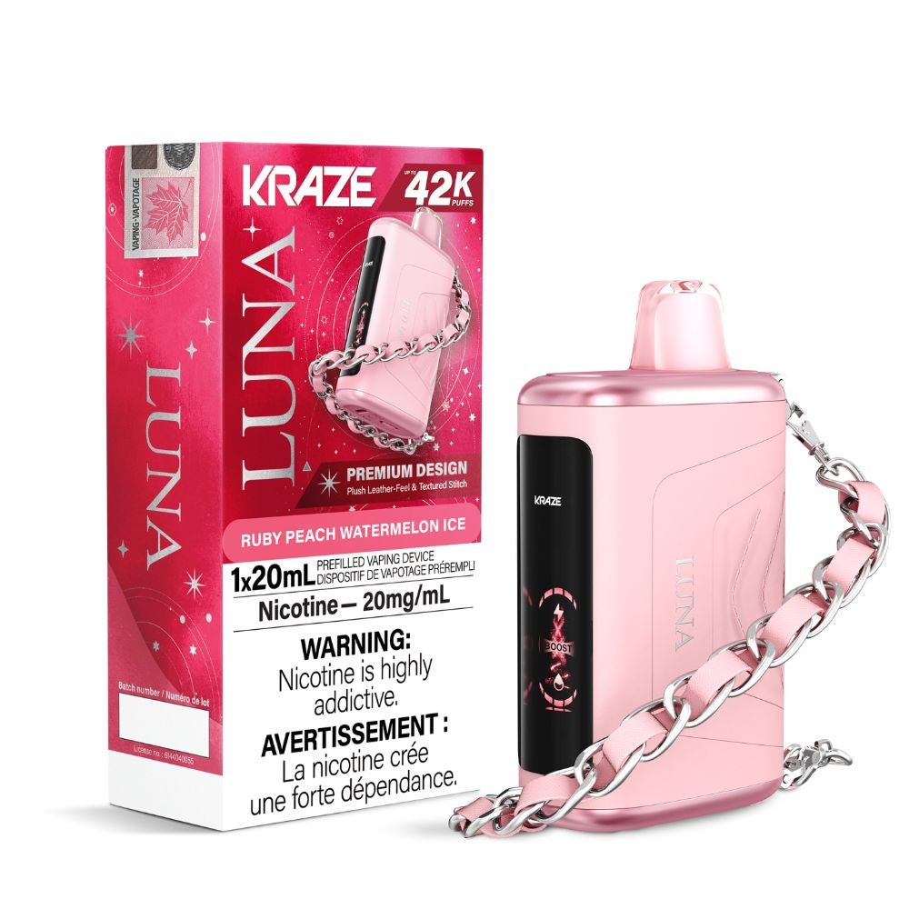 Kraze Luna 42K Puffs – Ruby Peach Watermelon Ice