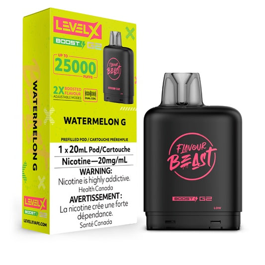 Level X Flavour Beast Boost G2 Pod 20mL Watermelon G 25000 Puffs