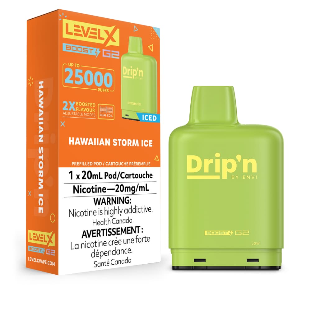 Level X Drip'n Boost G2 Pod 20mL Hawaiian Storm Ice 25000 Puffs 20mg