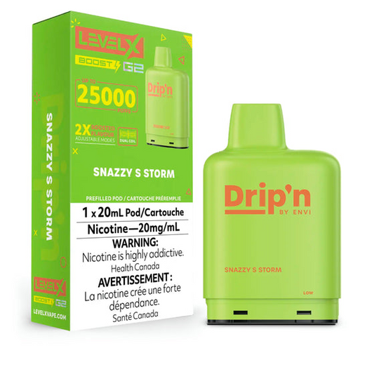 Level X Drip'n Boost G2 Pod 20mL Snazzy S Storm 25000 Puffs 20mg