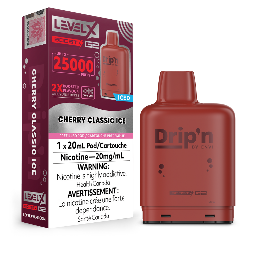 Level X Drip'n Boost G2 Pod Cherry Classic Ice 25000 Puffs