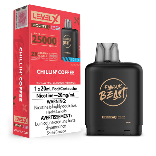 Level X Flavour Beast Boost G2 Pod Chillin Coffee 25000 Puffs