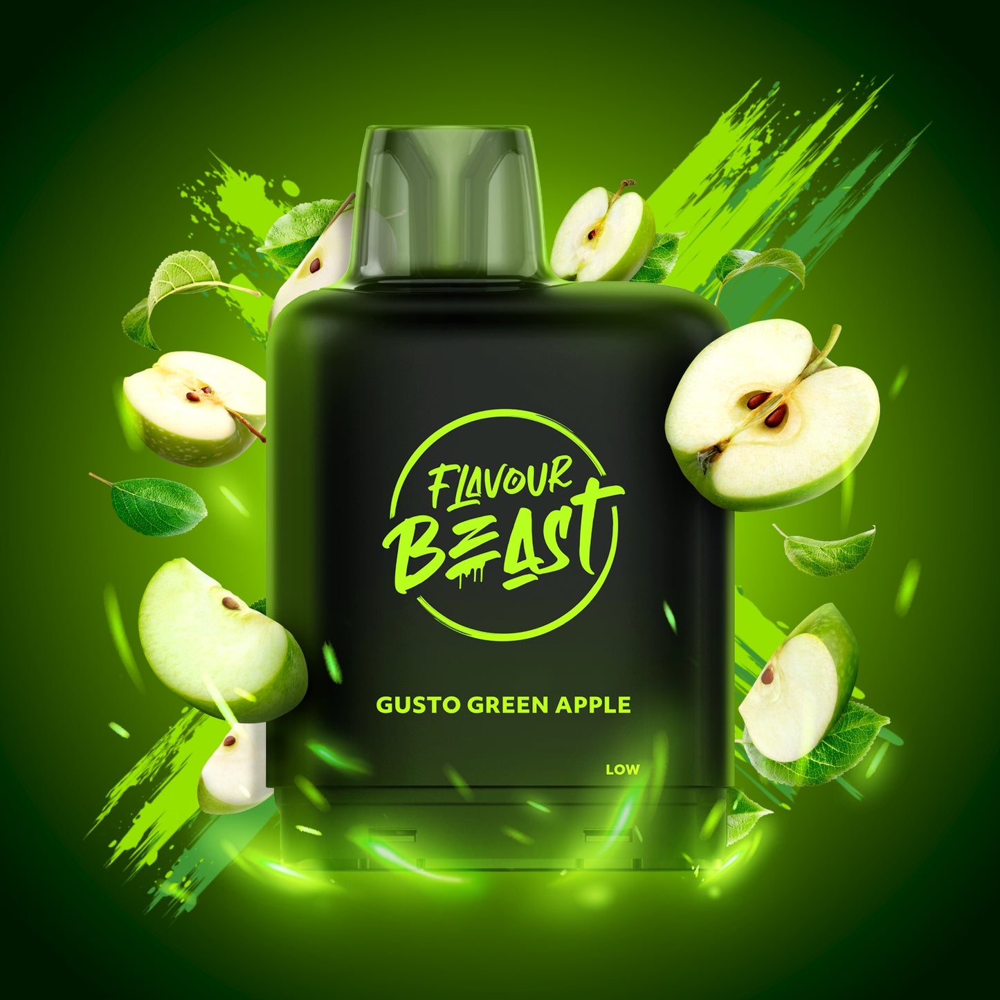 Level X Flavour Beast Boost G2 Iced Pod 20mL Gusto Green Apple 25000 Puffs 20mg