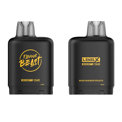 Level X Flavour Beast Boost G2 Iced Pod 20mL Mad Mango Peach 25000 Puffs 20mg