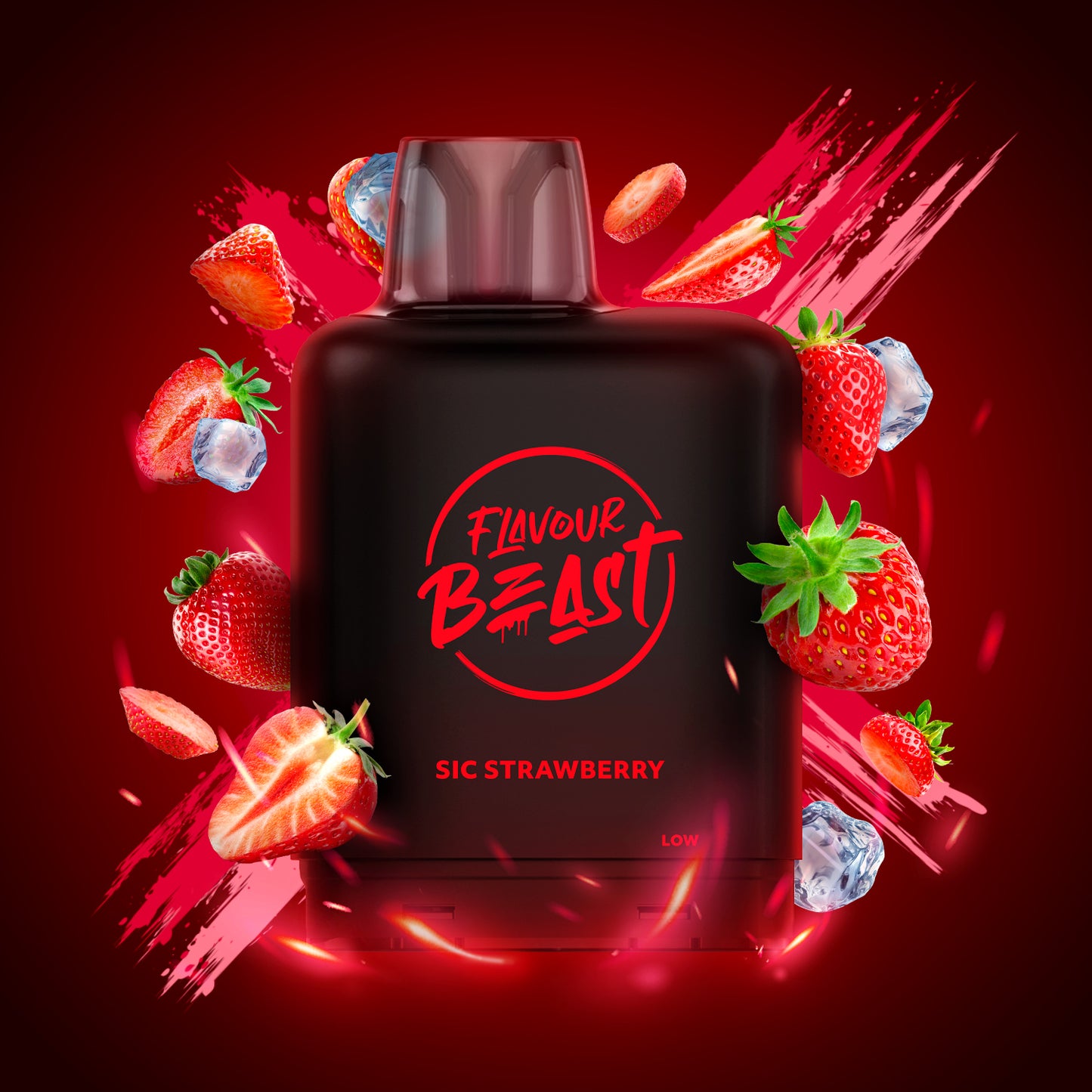 Level X Flavour Beast Boost G2 Iced Pod 20mL Sic Strawberry 25000 Puffs 20mg