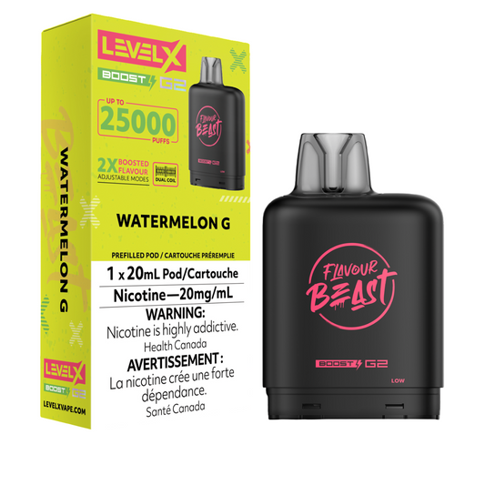 Level X Flavour Beast Boost G2 Pod 20mL Watermelon G 25000 Puffs