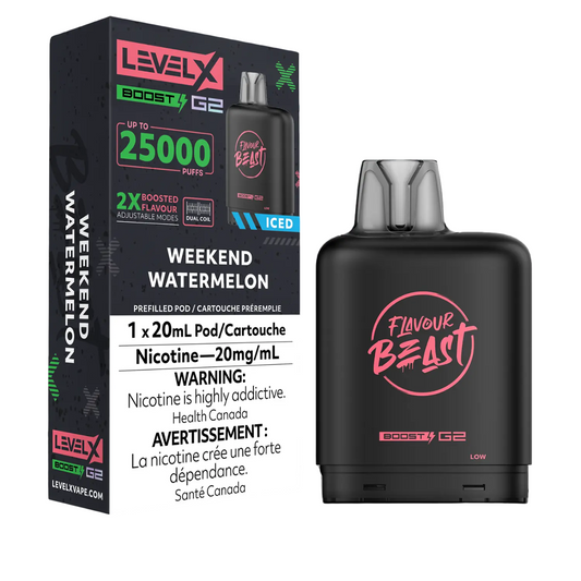 Level X Flavour Beast Boost G2 Iced Pod 20mL Weekend Watermelon 25000