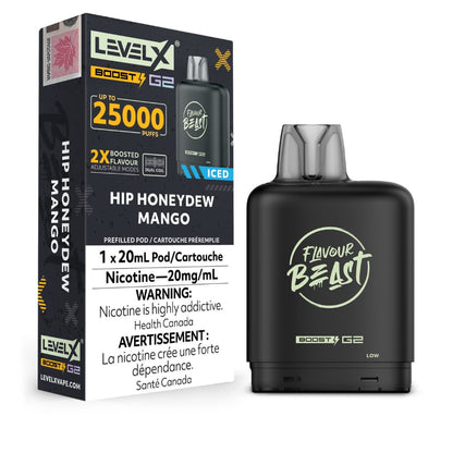 Level X G2 Boost Flavour Beast 20mL Hip Honeydew Mango 25000 Puffs 20mg