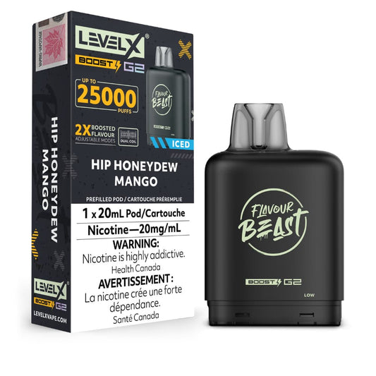 Level X G2 Boost Flavour Beast 20mL Hip Honeydew Mango 25000 Puffs 20mg