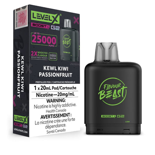 Level X G2 Boost Flavour Beast 20mL Kewl Kiwi Passionfruit 25000 Puffs 20mg