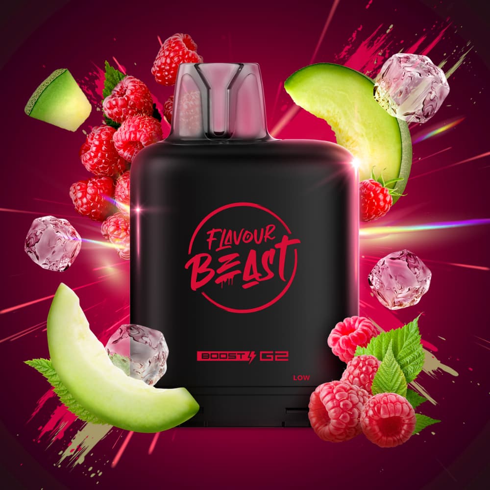 Level X Flavour Beast Boost G2 Iced Pod 20mL Rad Razz Melon 25000 Puffs 20mg