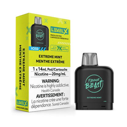 Flavour Beast Level X Iced Pod 14mL Extreme Mint 7000 Puffs 20mg