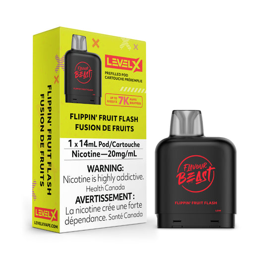 Flavour Beast Level X Pod 14mL Flippin Fruit Flash 7000 Puffs 20mg