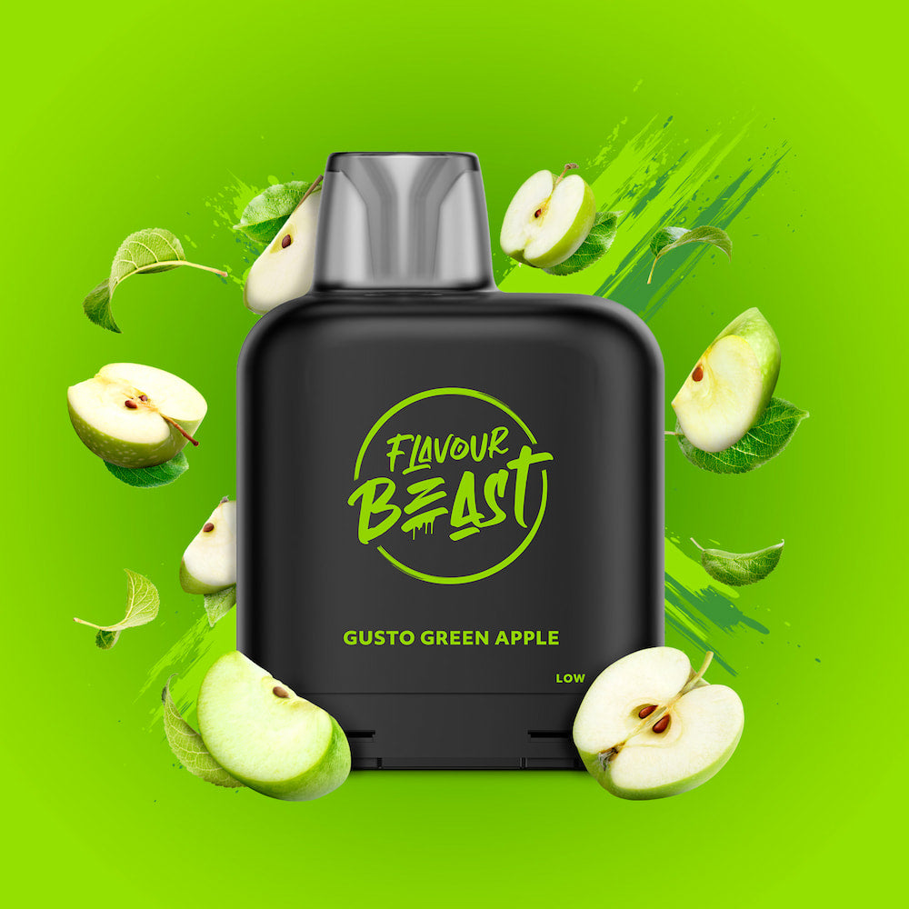 Flavour Beast Level X Pod 14mL Gusto Green Apple 7000 Puffs 20mg