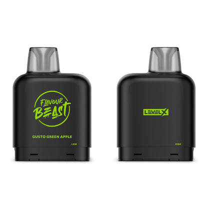 Flavour Beast Level X Pod 14mL Gusto Green Apple 7000 Puffs 20mg