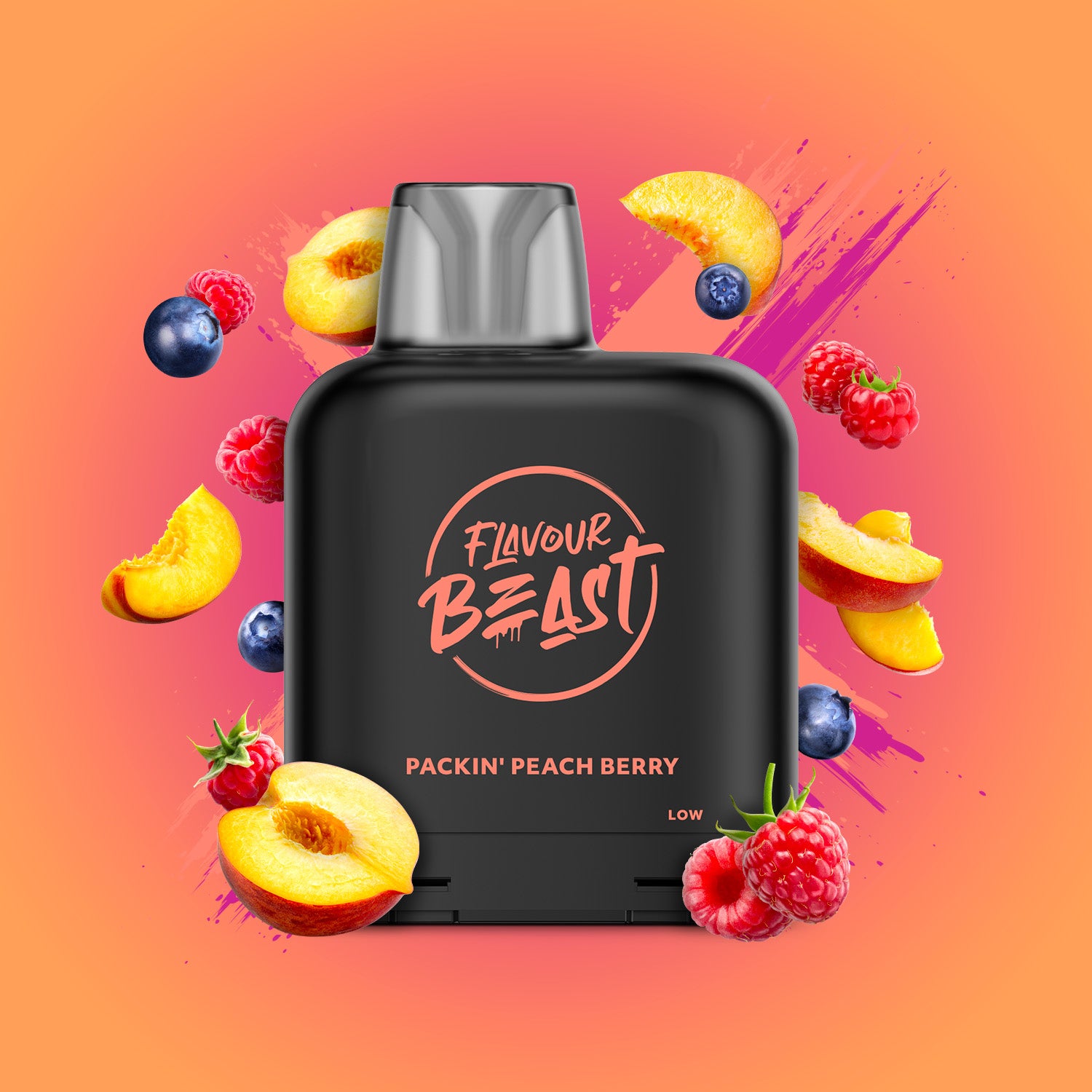 Flavour Beast Level X Pod 14mL Packin' Peach Berry 7000 Puffs 20mg