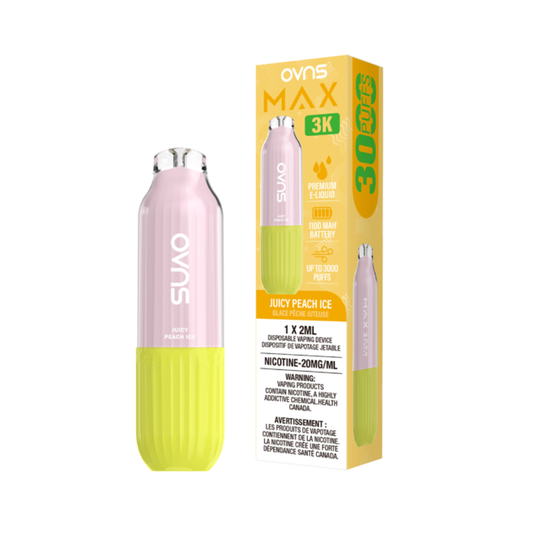 OVNS Max 3K Disposable Vape: Juicy Peach Ice (2mL)