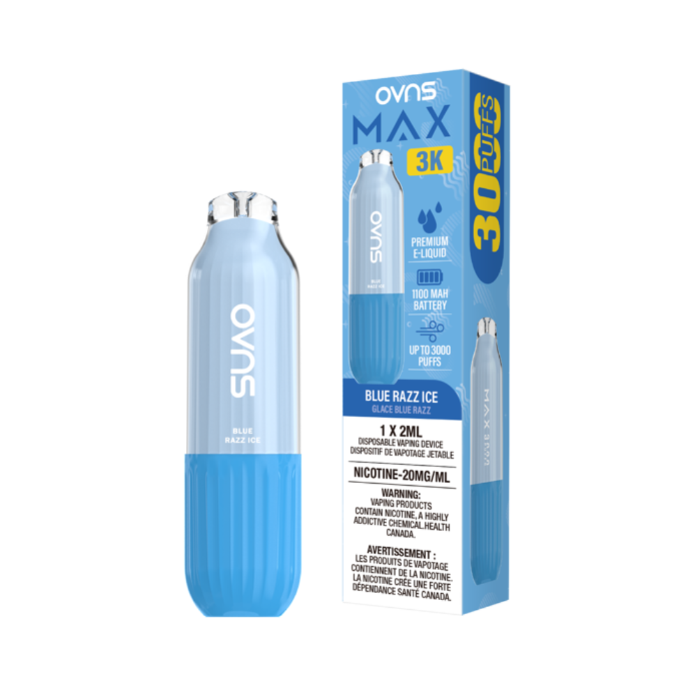 OVNS Max 3K Disposable Vape: Blue Razz Ice (2mL)