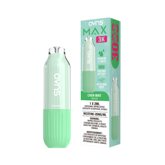 OVNS Max 3K Disposable Vape: Chew Mint (2mL)