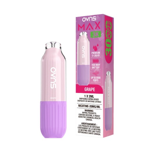 OVNS Max 3K Disposable Vape: Grape (2mL)