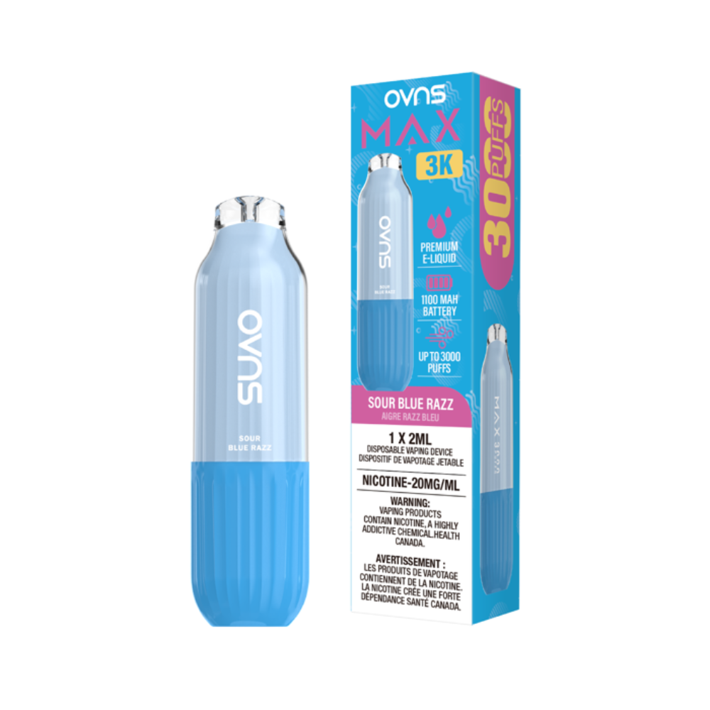 OVNS Max 3K Disposable Vape: Sour Blue Razz (2mL)