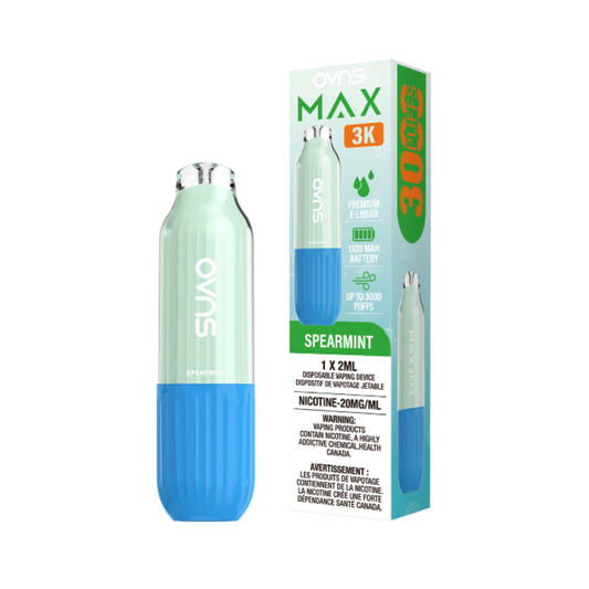 OVNS Max 3K Disposable Vape: Spearmint (2mL)