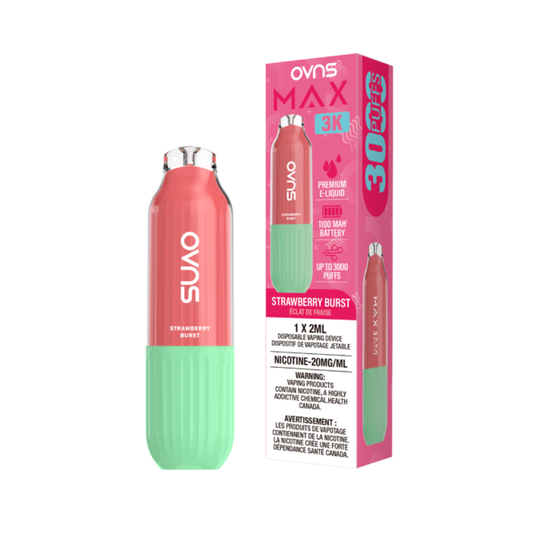 OVNS Max 3K Disposable Vape: Strawberry Burst (2mL)
