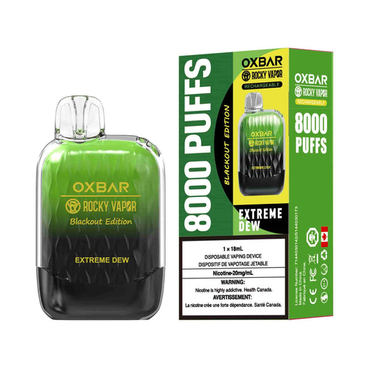 Rocky Vapor Oxbar G8000 Extreme Dew Disposable 8000 Puffs 20mg