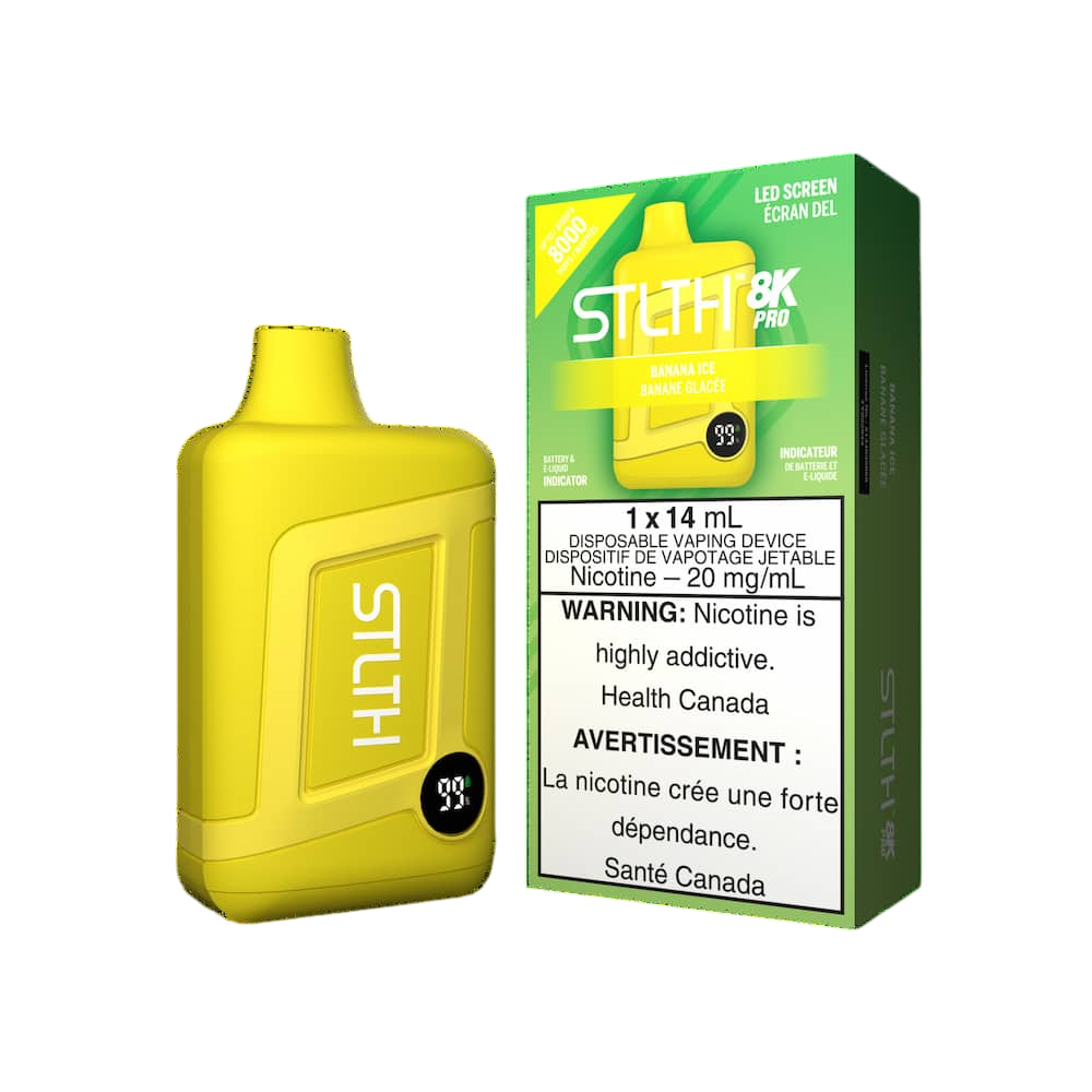 STLTH 8K Pro Disposable Banana Ice 14mL 8000 Puffs 20mg