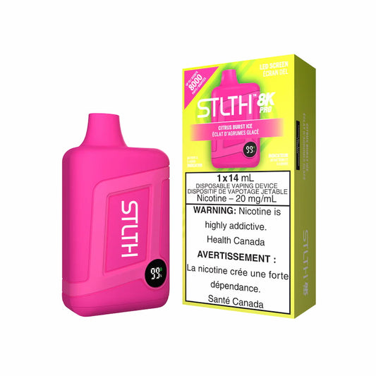 STLTH 8K Pro Disposable Citrus Burst Ice 14mL 8000 Puffs 20mg