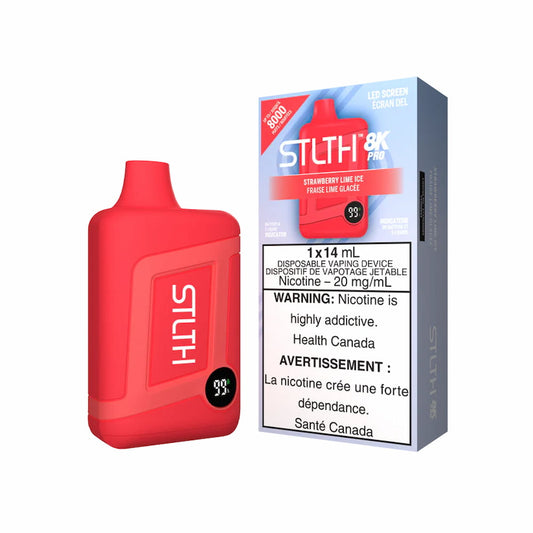 STLTH 8K Pro Disposable Strawberry Lime Ice 14mL 8000 Puffs 20mg