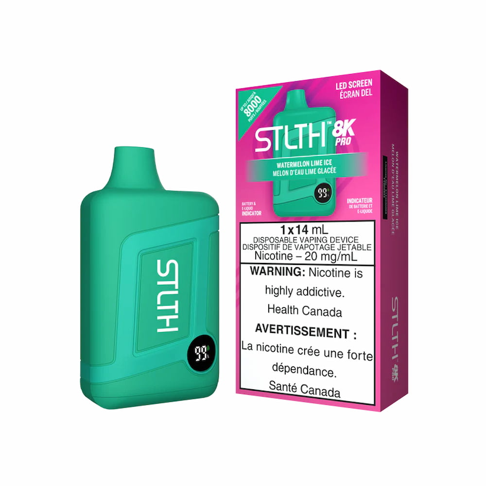 STLTH 8K Pro Disposable Watermelon Lime Ice 14mL 8000 Puffs 20mg