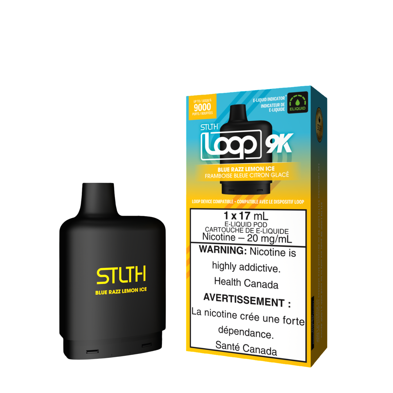 Stlth Loop 9k Pod Blue Razz Lemon Ice 17mL 20mg