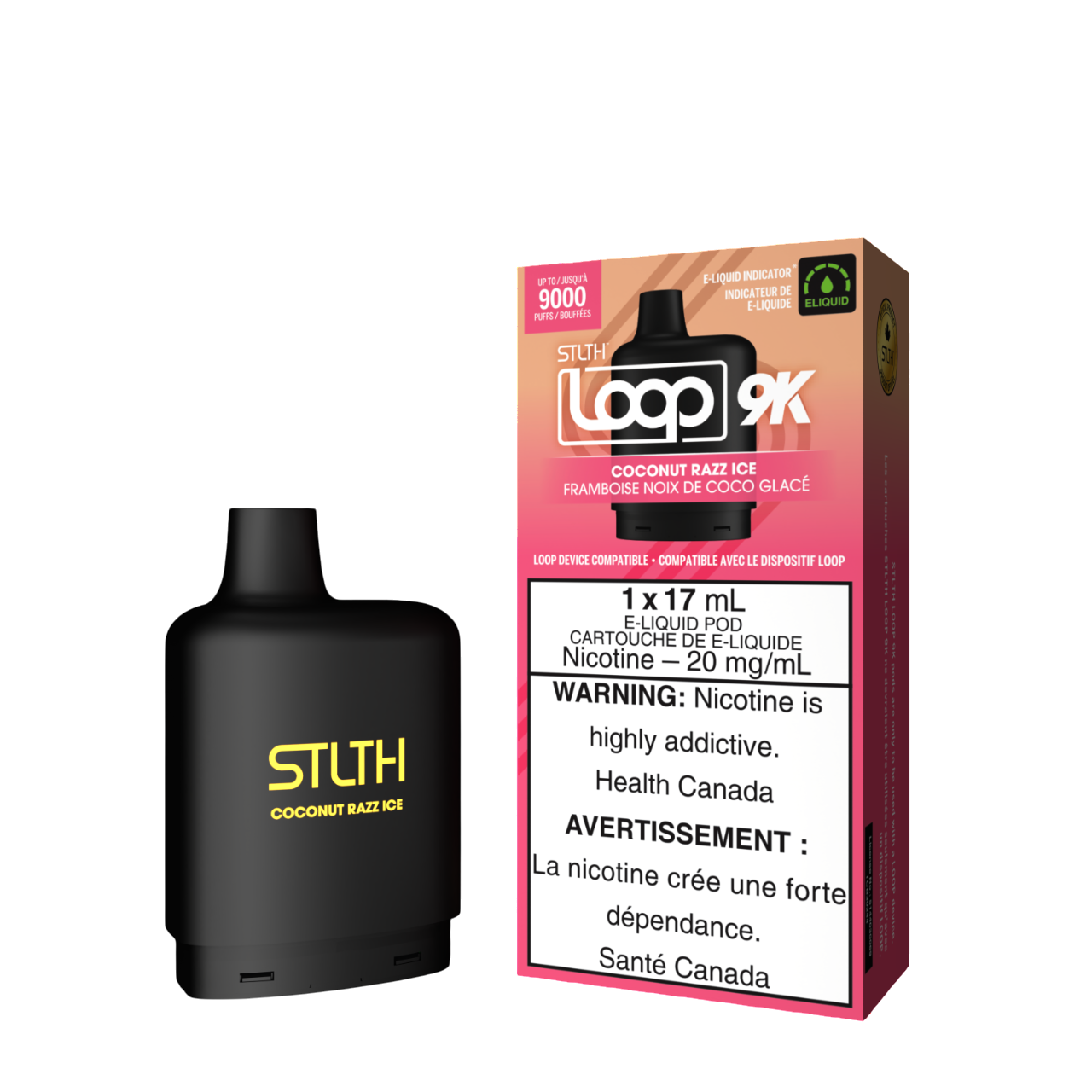 Stlth Loop 9k Pod Coconut Razz Ice 17mL 20mg