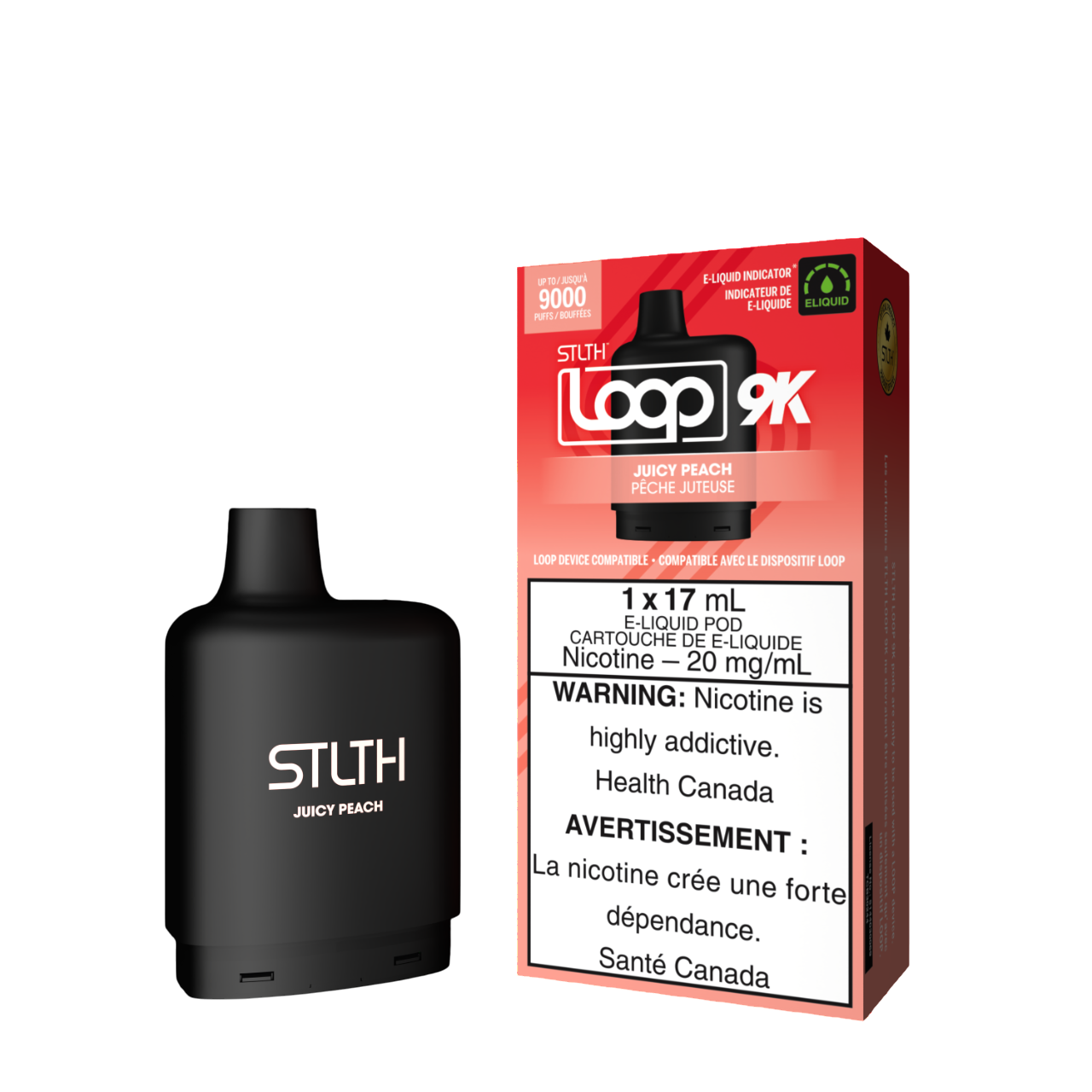 Stlth Loop 9k Pod Juicy Peach 17mL 20mg