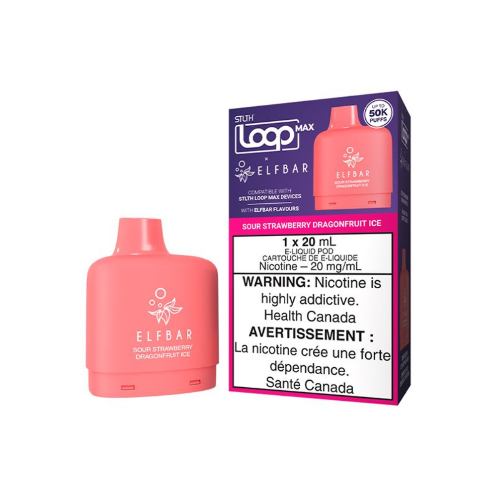 STLTH Loop Max X Elf Bar 50K Vape Pod – Sour Strawberry Dragonfruit Ice