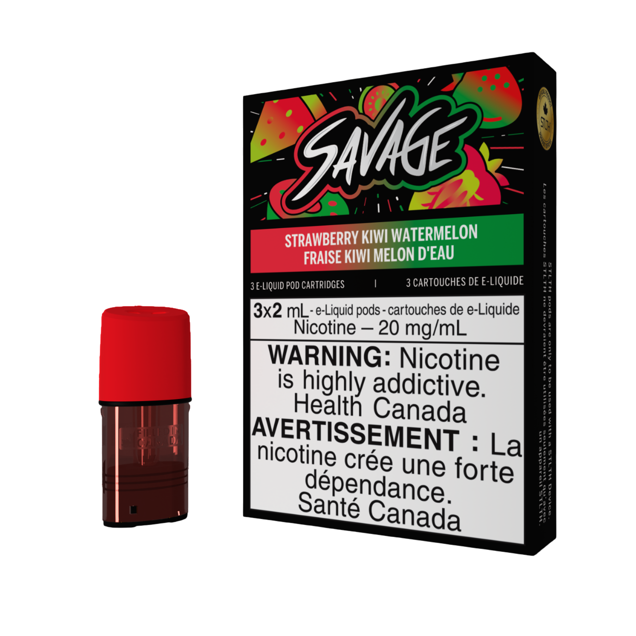 STLTH Savage Strawberry Kiwi Watermelon 3 x 2mL Pods