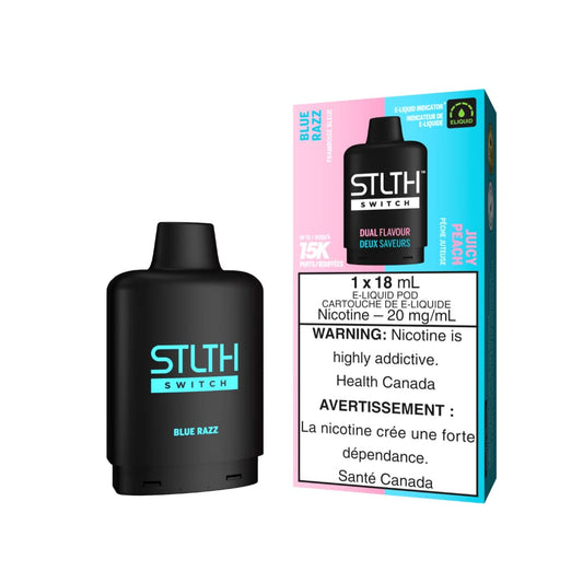 Stlth Switch Blue Razz | Juicy Peach 15000 20mg 18mL