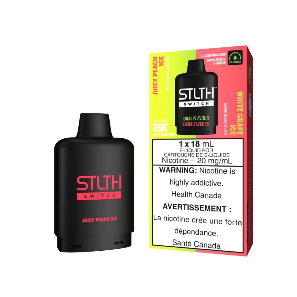 Stlth Switch Juicy Peach Ice | White Grape Ice 15000 20mg 18mL